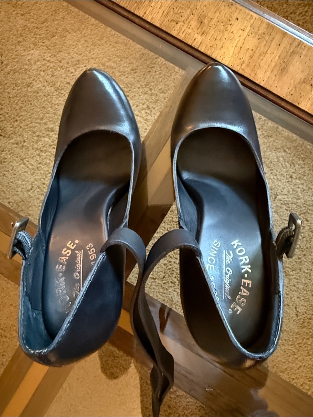 KORK-EASE “PRISCILLA” Black Leather Hidden Platform Mary Jane Heel - Size 8/39 - Picture 12 of 17